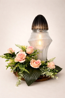 Náhrobná ikebana ružová